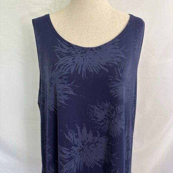 NEW TravelSmith Sleeveless Blue  Maxi Dress Size 2X Plus Travel Cruise Packable - Picture 2 of 7